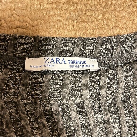 Zara Trafuluc Gray Ribbed Knit Sweater - M - Picture 7 of 12
